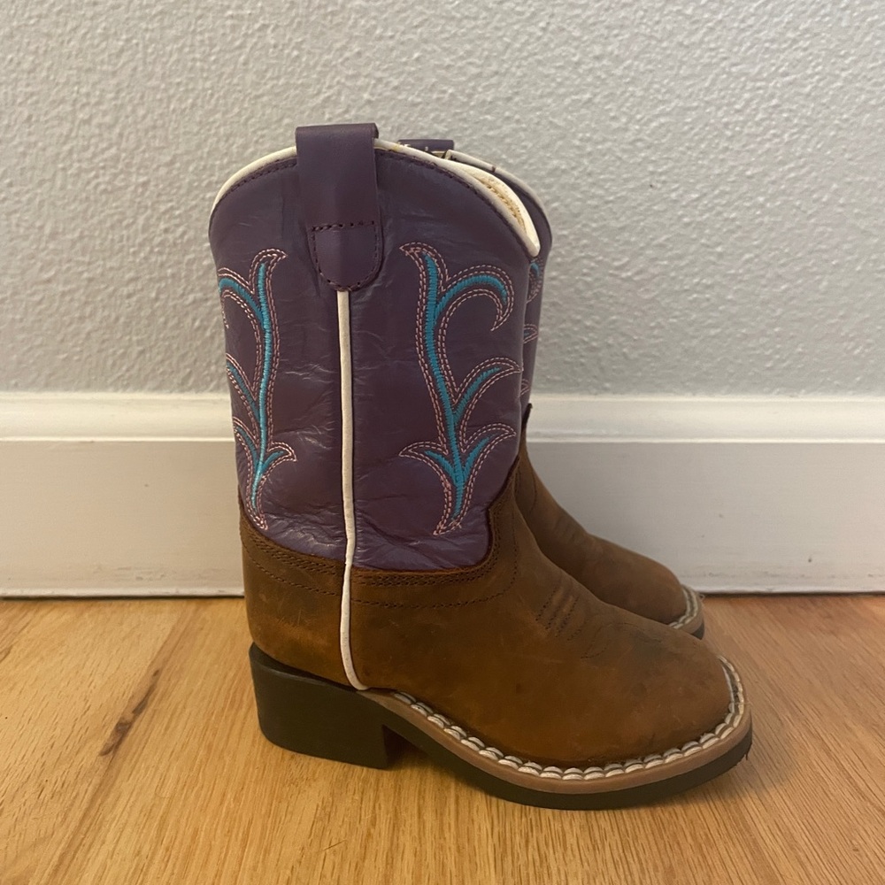Toddler Purple and Brown Western Cowgirl Boots